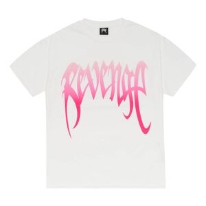 Revenge White Pink Logo Tee Large New